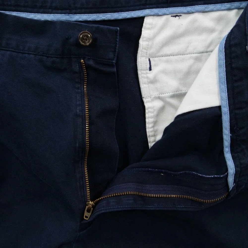 Polo Ralph Lauren Shorts Mens 42  Blue Classic Pleated Chino Cotton Casual Prep